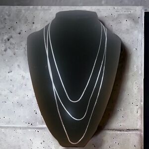 Vintage 80s Monet Silver Triple Strand Chain